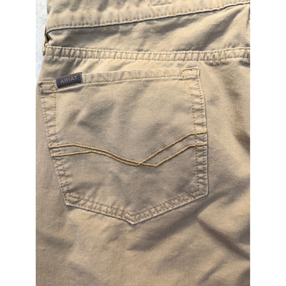Ariat Pants Mens 35/32 Brown Khaki Chino Straight Fit M5 Workwear Western - Picture 5 of 15
